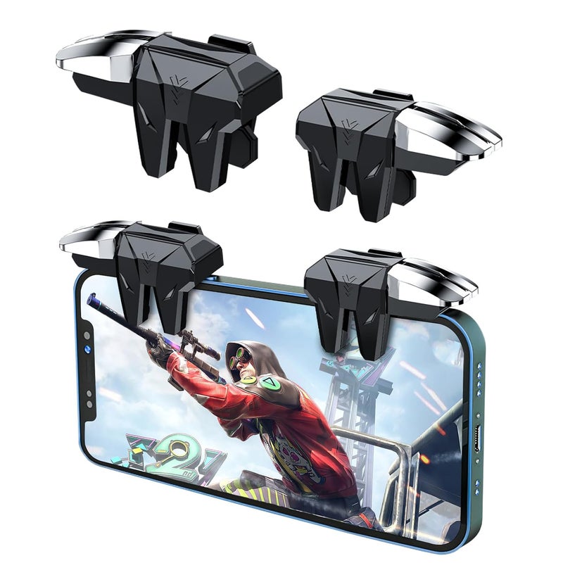 EasEasy PUBG Game Controller Trigger, Mobile Phone Controller Compatible for PUBG/Rules of Survival/Knives Out, 6 Fingers Trigger with Sensitive Aim and Shoot Smartphone Gamepad for iPhone & Android - Image 1